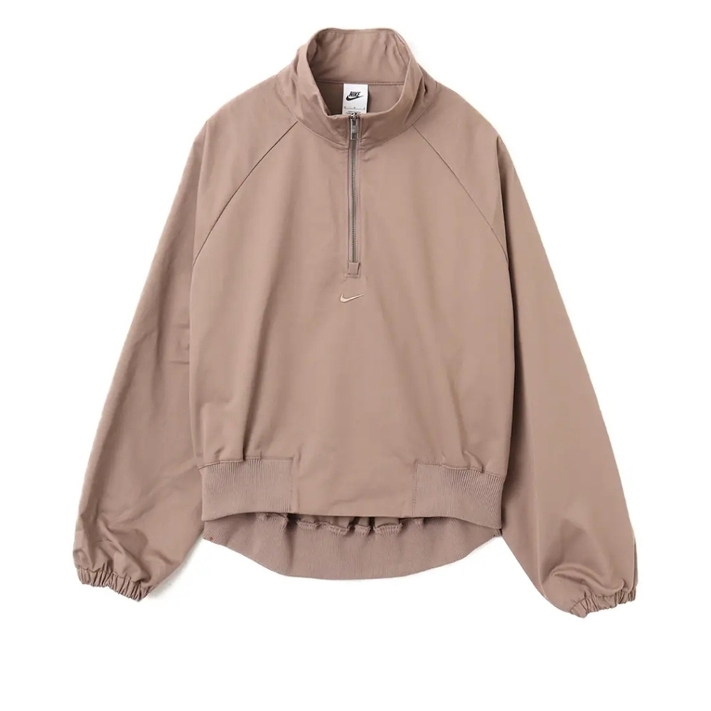 Nike Women's Sportwear Oversized 1/4 Zip Twill Top-Brown Long Sleeve Sz Med NWT‎